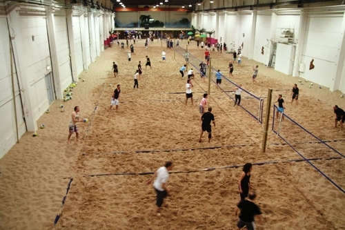 Beachhallen som byggs om till beach soccer